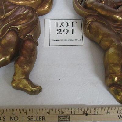 2 Large Vintage Syroco Angel Plaques, 1963