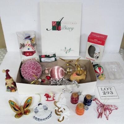 Lot of Christmas Ornaments, Unused Hallmark Christmas Diary