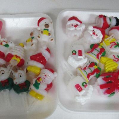 Lot of Older Christmas Decor, Candy Boxes, Santa Scraps, More
