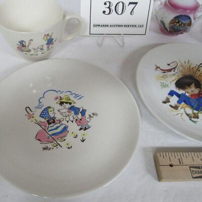 Vintage Childs Dishes, Ridgeway Staffordshire, England, and USA WGR Advertising, and Mini Sugar/Creamer