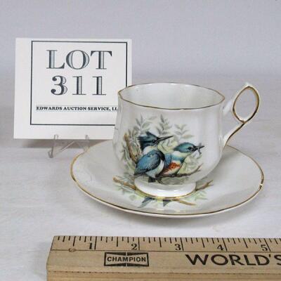Vintage Royal Dover, England Kingfisher Cup and Saucer Set
