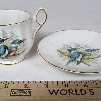 Vintage Royal Dover, England Kingfisher Cup and Saucer Set