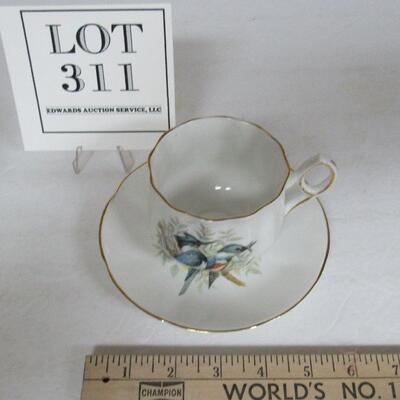 Vintage Royal Dover, England Kingfisher Cup and Saucer Set