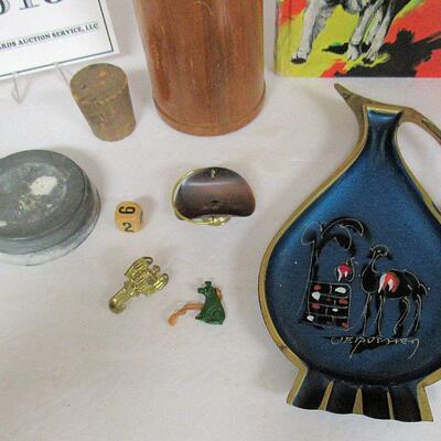 Lot of Stuff: MCM Tray, Bullet Pencil Holder, Lassie Book, More