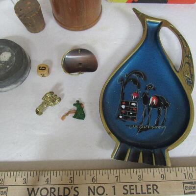 Lot of Stuff: MCM Tray, Bullet Pencil Holder, Lassie Book, More