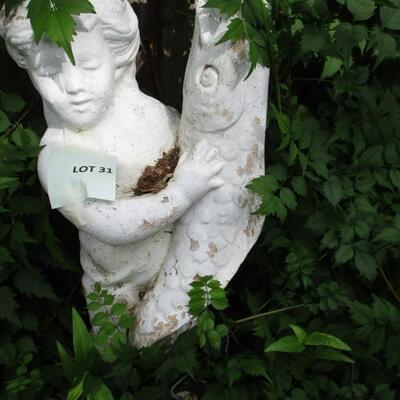 Mermaid Statue, Stone Ivy/Fairy Garden Decor