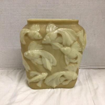 1112 Vintage Consolidated Glass Koi Fish Vase