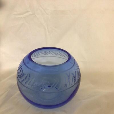 1113 Nancy Hammond Blue Cut Glass Bowl