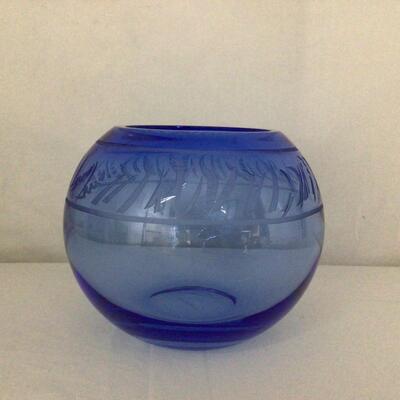 1113 Nancy Hammond Blue Cut Glass Bowl
