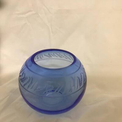 1113 Nancy Hammond Blue Cut Glass Bowl