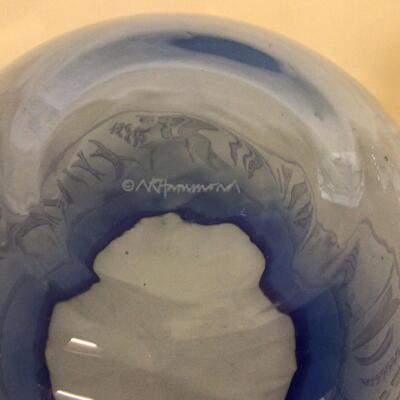 1113 Nancy Hammond Blue Cut Glass Bowl