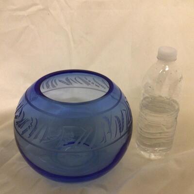 1113 Nancy Hammond Blue Cut Glass Bowl