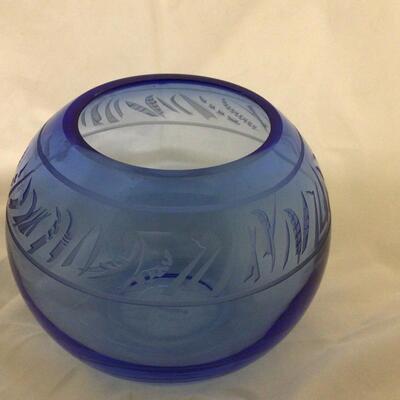 1113 Nancy Hammond Blue Cut Glass Bowl