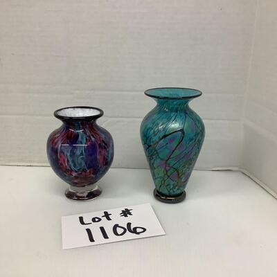 Lot 1106  Beautiful Art Glass Vase byDavid Lindsay & Glass Forge Art Glass Vase