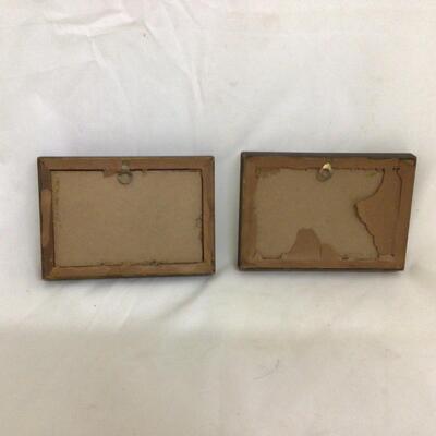 1126 Vintage Handmade Log Cabin with Two Framed Prints