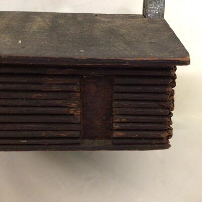 1126 Vintage Handmade Log Cabin with Two Framed Prints