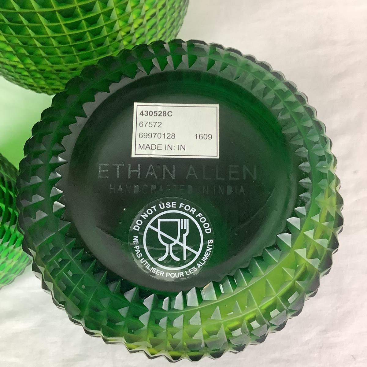 1027 Ethan Allen Set of 5 Lucira Emerald Vases