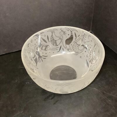 Lot 1116. Mermaid Bowl by Leandra Drum / Signed Crystal Vase