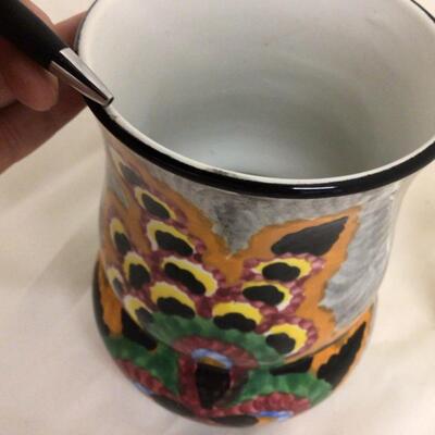 1127 Vintage German Handpainted Schramberg SMF Vase