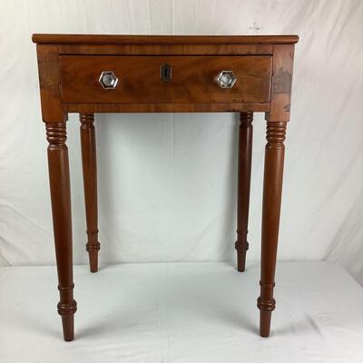 1029 Antique Mahogany One Drawer Side Table