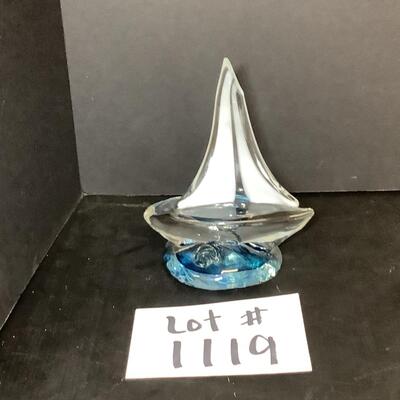 Lot 1119. Anchor Bend Glass Sailboat