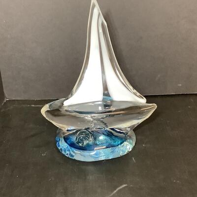 Lot 1119. Anchor Bend Glass Sailboat