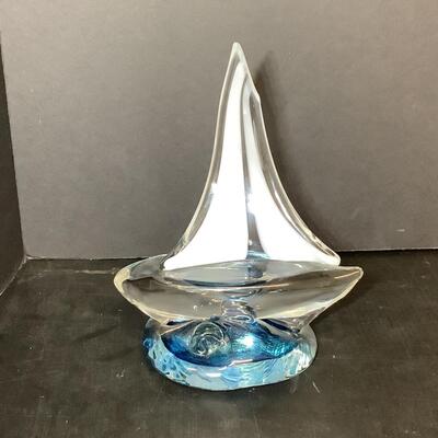 Lot 1119. Anchor Bend Glass Sailboat