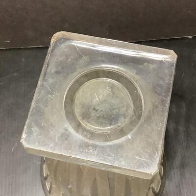 Lot  1120. Signed Verlys France Art Deco, Clear & Opalescent Glass Vase