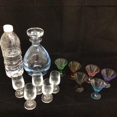 1128 Signed Strombergshyttan Crystal Decanter with 11 Cordials