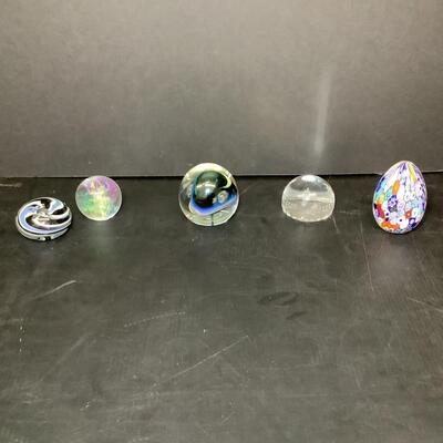 Lot 1121. Beautiful Hand Blown Glass Paperweights