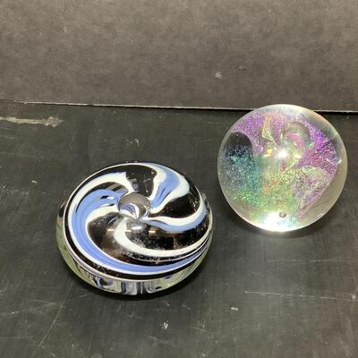 Lot 1121. Beautiful Hand Blown Glass Paperweights