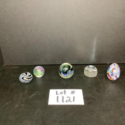 Lot 1121. Beautiful Hand Blown Glass Paperweights