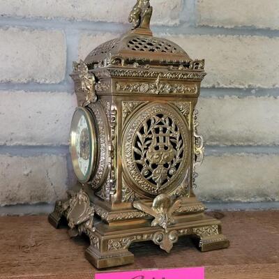 19th Century French Brass Cased Mantle Clock