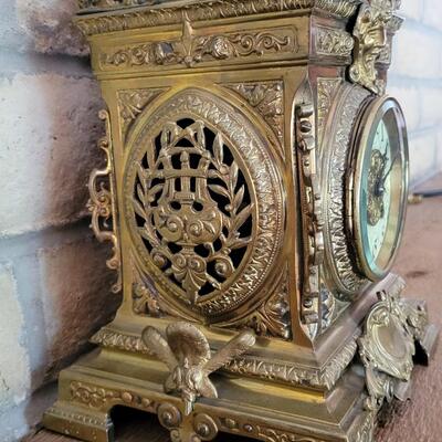 19th Century French Brass Cased Mantle Clock