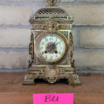 19th Century French Brass Cased Mantle Clock