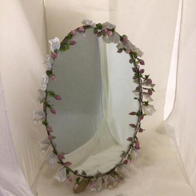 1139 Vintage Murano Glass Standing Vanity Mirror