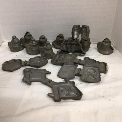 1146 Set of 5 Antique Pewter Floral Eppelsheimer Ice Cream Molds
