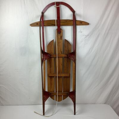 1032 Vintage American Red Metal/Wood Sled