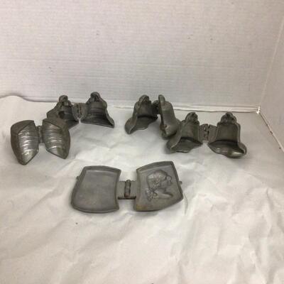 1149 Set of 5 Antique Eppelsheimer Liberty Pewter Ice Cream Molds