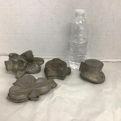 1156 Set of 4 Antique Pewter Eppelsheimer â€œGood Luckâ€ Ice Cream Molds