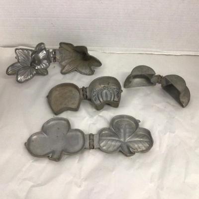 1156 Set of 4 Antique Pewter Eppelsheimer â€œGood Luckâ€ Ice Cream Molds