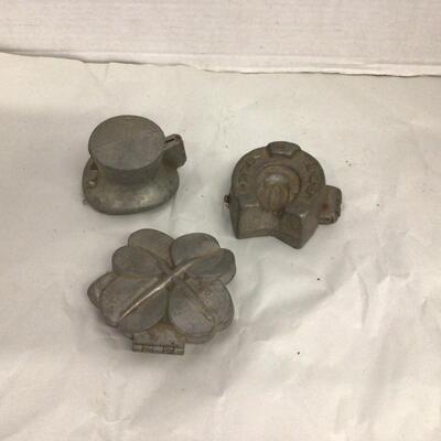 Set of 3 Antique Pewter Eppelsheimer Shamrock Ice Cream Molds