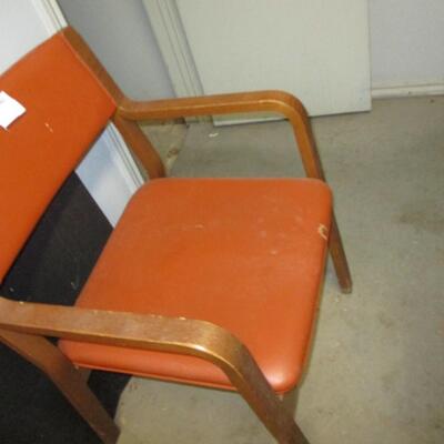 Brownish/Orange Bow Wood Office Chair