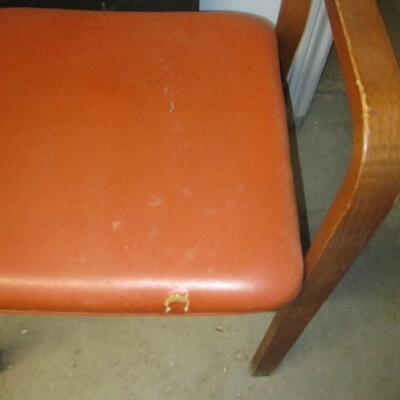 Brownish/Orange Bow Wood Office Chair