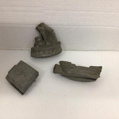 1166 Set of 3 Antique Pewter Epplesheimer Boy Sailing Ice Cream Molds