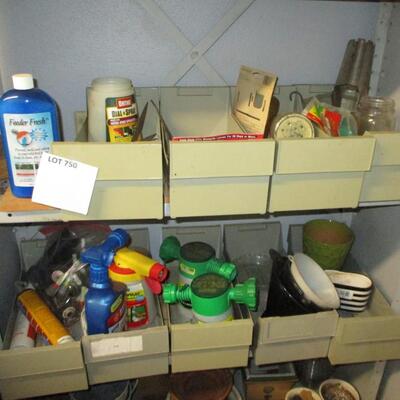 Bin organizers w/Various Items