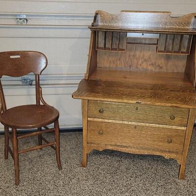Antique Secretary and Chair