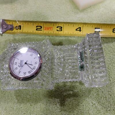 Galway Lead Crystal Miniature Grandfather Clock In Original Box