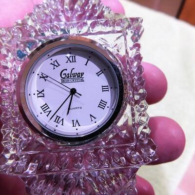 Galway Lead Crystal Miniature Grandfather Clock In Original Box