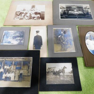 Fantastic Cabinet Photo Lot Boats Church Horse Carriage Children +++ Vintage Photography Pictures